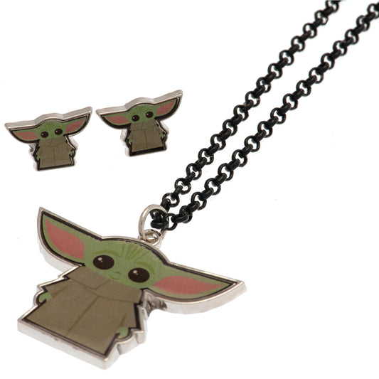 Official Star Wars: The Mandalorian Fashion Jewellery Necklace & Earring Set