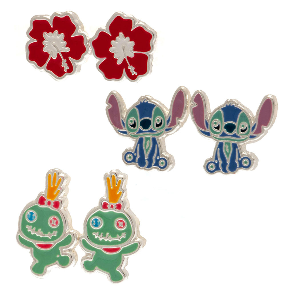 Official Lilo & Stitch Plated Brass Earring Set