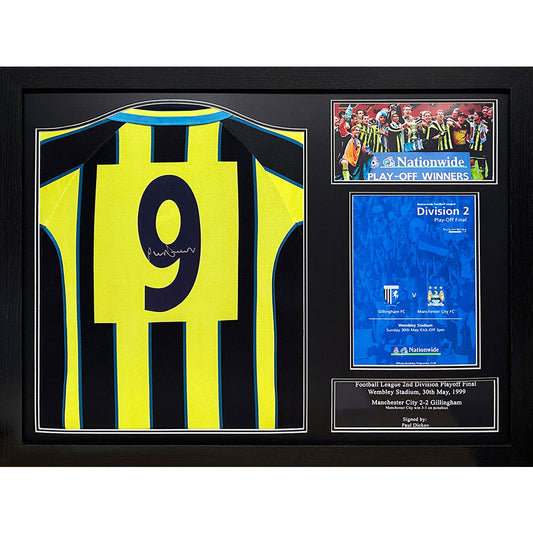 Official Manchester City FC Dickov Signed Shirt (Framed)