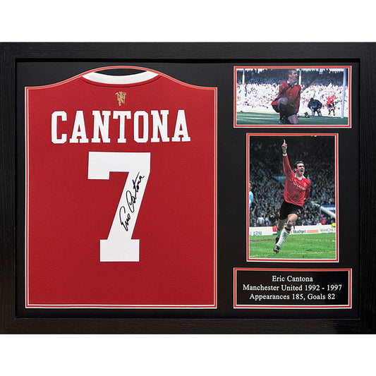 Official Manchester United FC Cantona Signed Shirt (Framed)