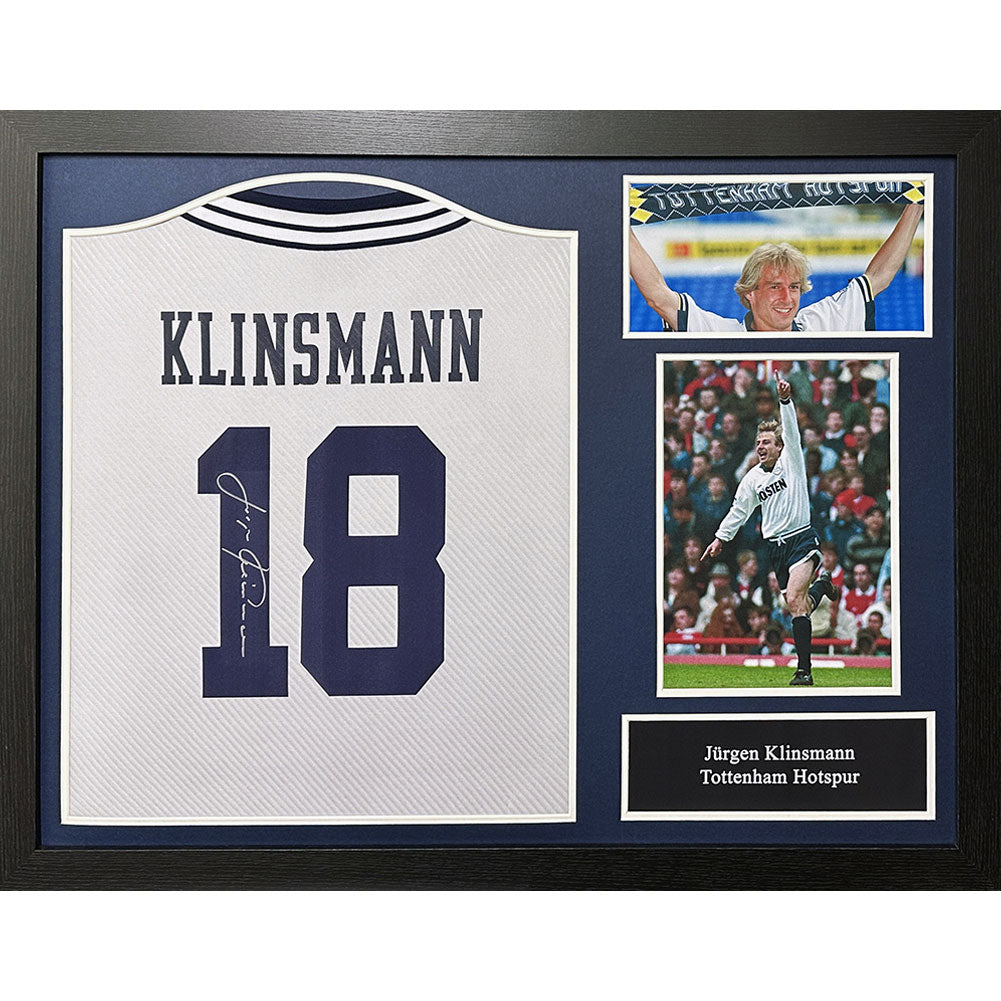 Official Tottenham Hotspur FC 1994 Klinsmann Signed Shirt (Framed)