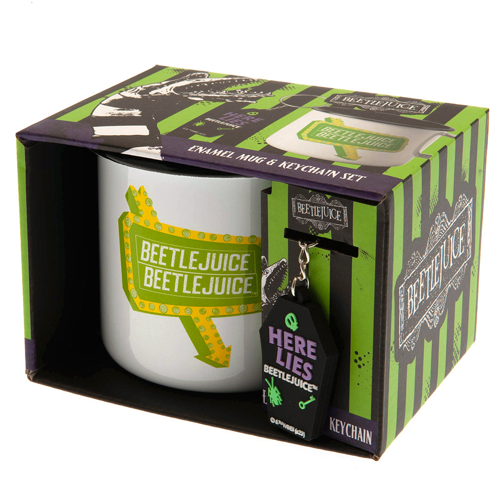 Official Beetlejuice Enamel Mug & Keyring Set