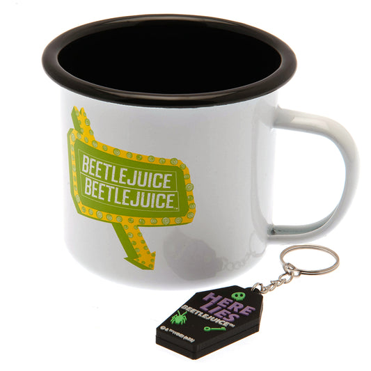 Official Beetlejuice Enamel Mug & Keyring Set