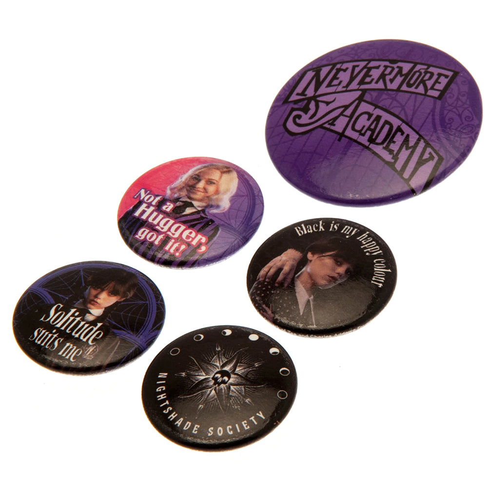 Official Wednesday Button Badge Set