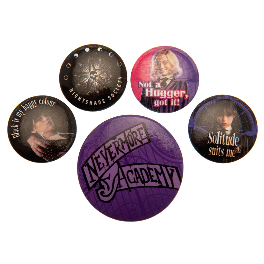 Official Wednesday Button Badge Set