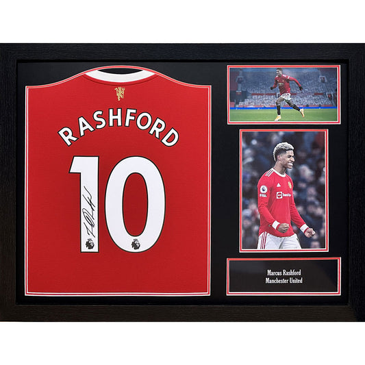 Official Manchester United FC Rashford Signed Shirt (Framed)