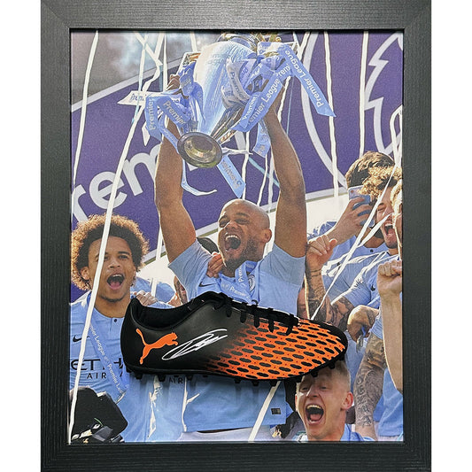 Official Manchester City FC Kompany Signed Boot (Framed)