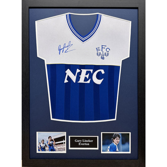 Official Everton FC 1986 Lineker Signed Shirt (Framed)