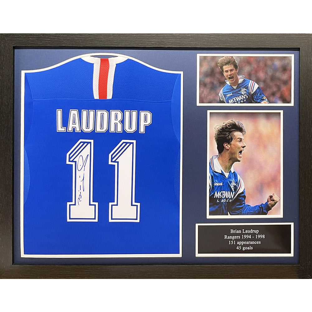 Official Rangers FC Laudrup Signed Shirt (Framed)