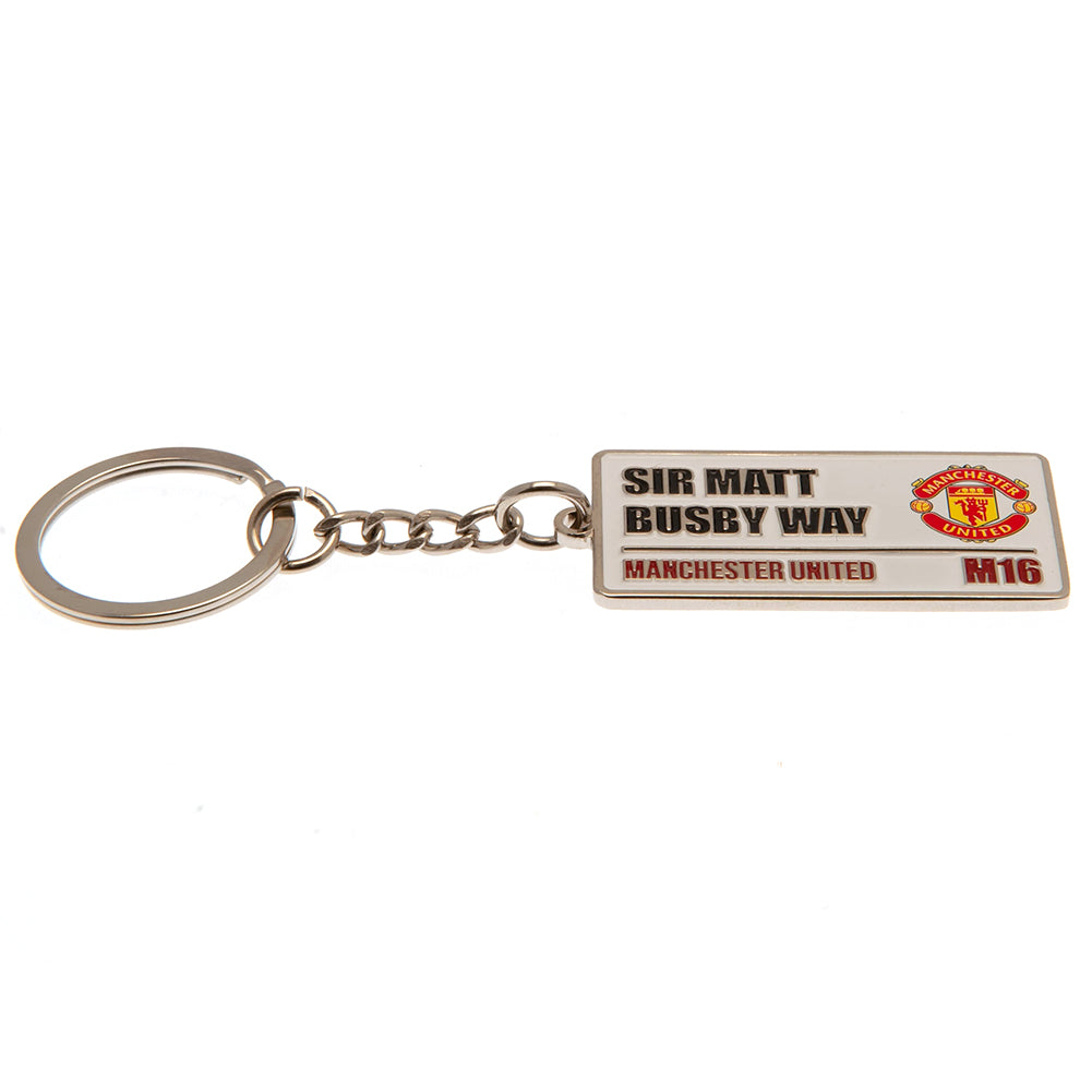 Official Manchester United FC Embossed Street Sign Keyring