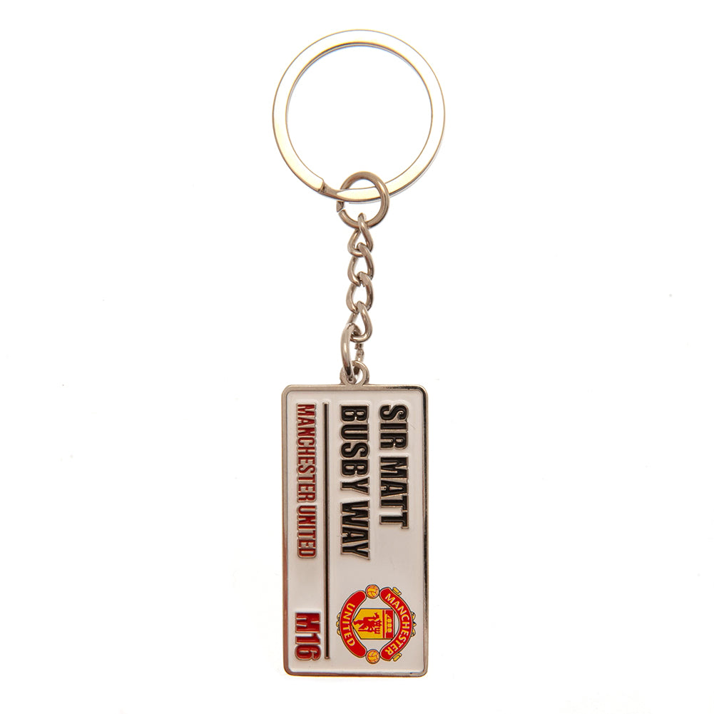 Official Manchester United FC Embossed Street Sign Keyring