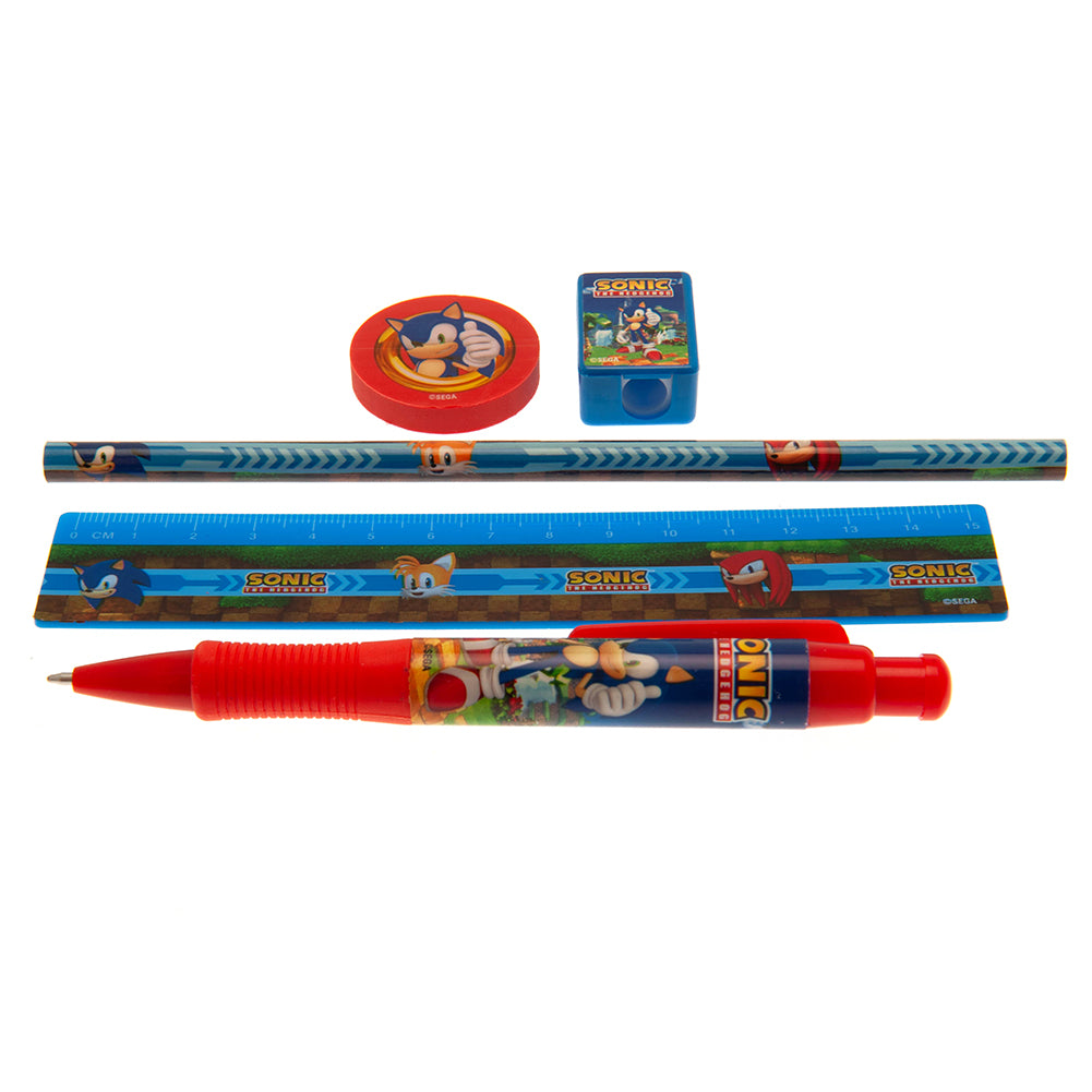 Official Sonic The Hedgehog 5pc Stationery Set