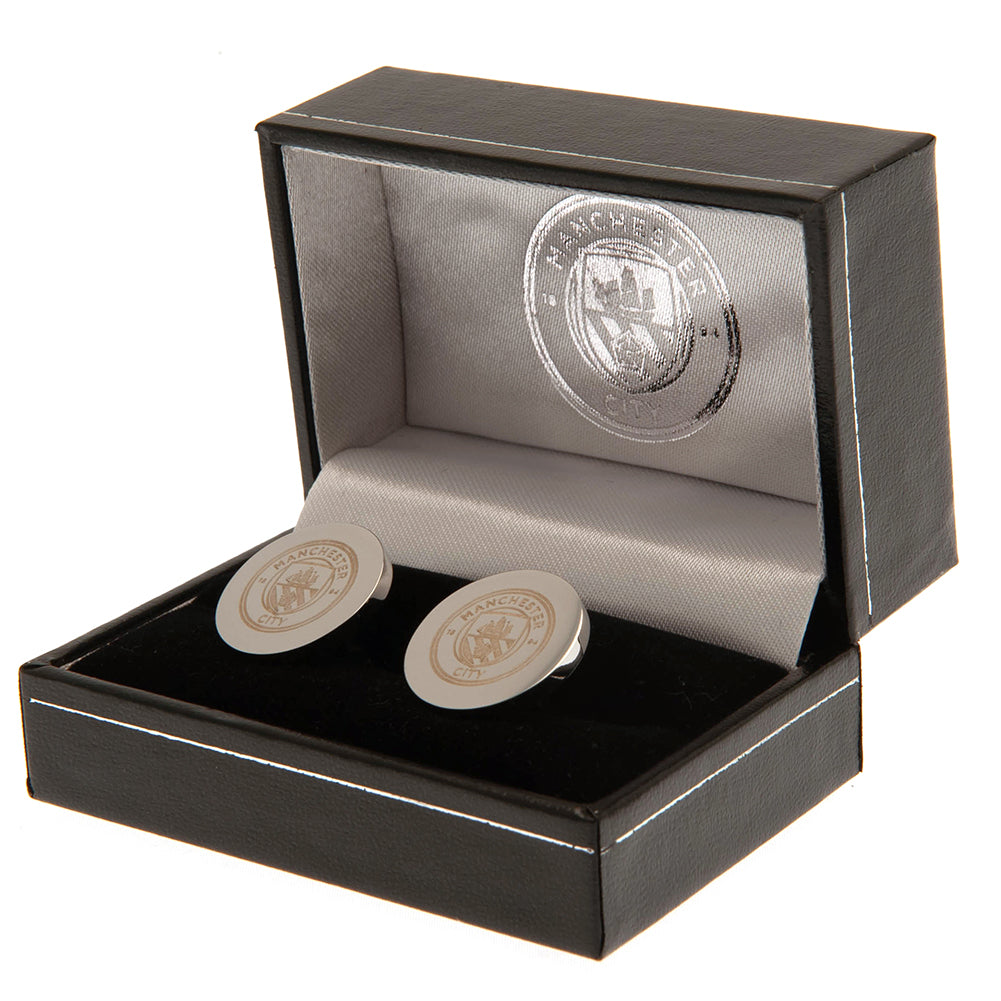 Official Manchester City FC Stainless Steel Round Cufflinks