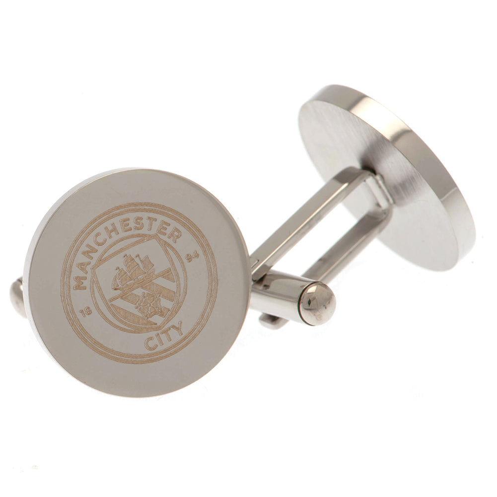 Official Manchester City FC Stainless Steel Round Cufflinks