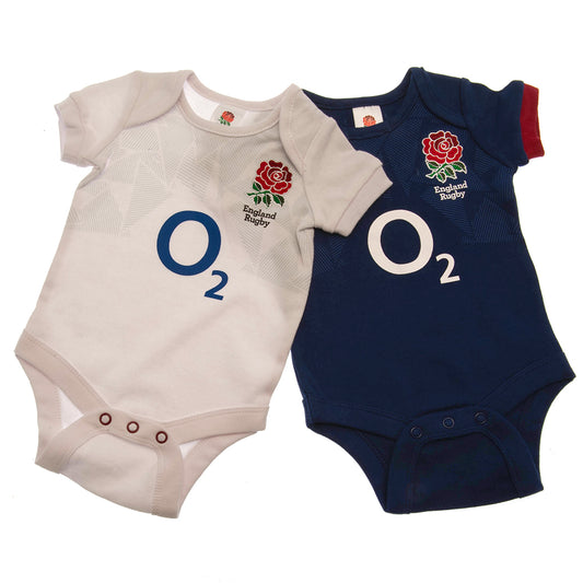 Official England RFU 2 Pack Bodysuit 6/9 mths PC