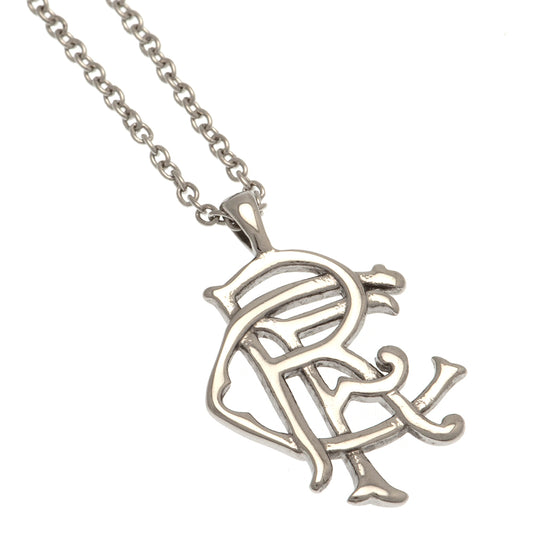 Official Rangers FC Scroll Crest Stainless Steel Pendant & Chain