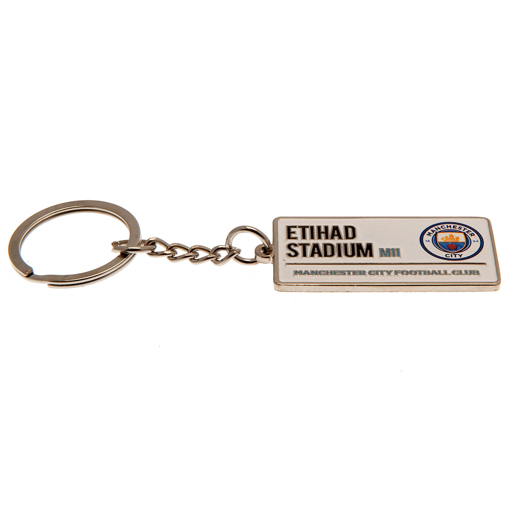 Official Manchester City FC Embossed Street Sign Keyring