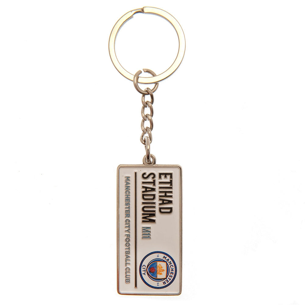 Official Manchester City FC Embossed Street Sign Keyring