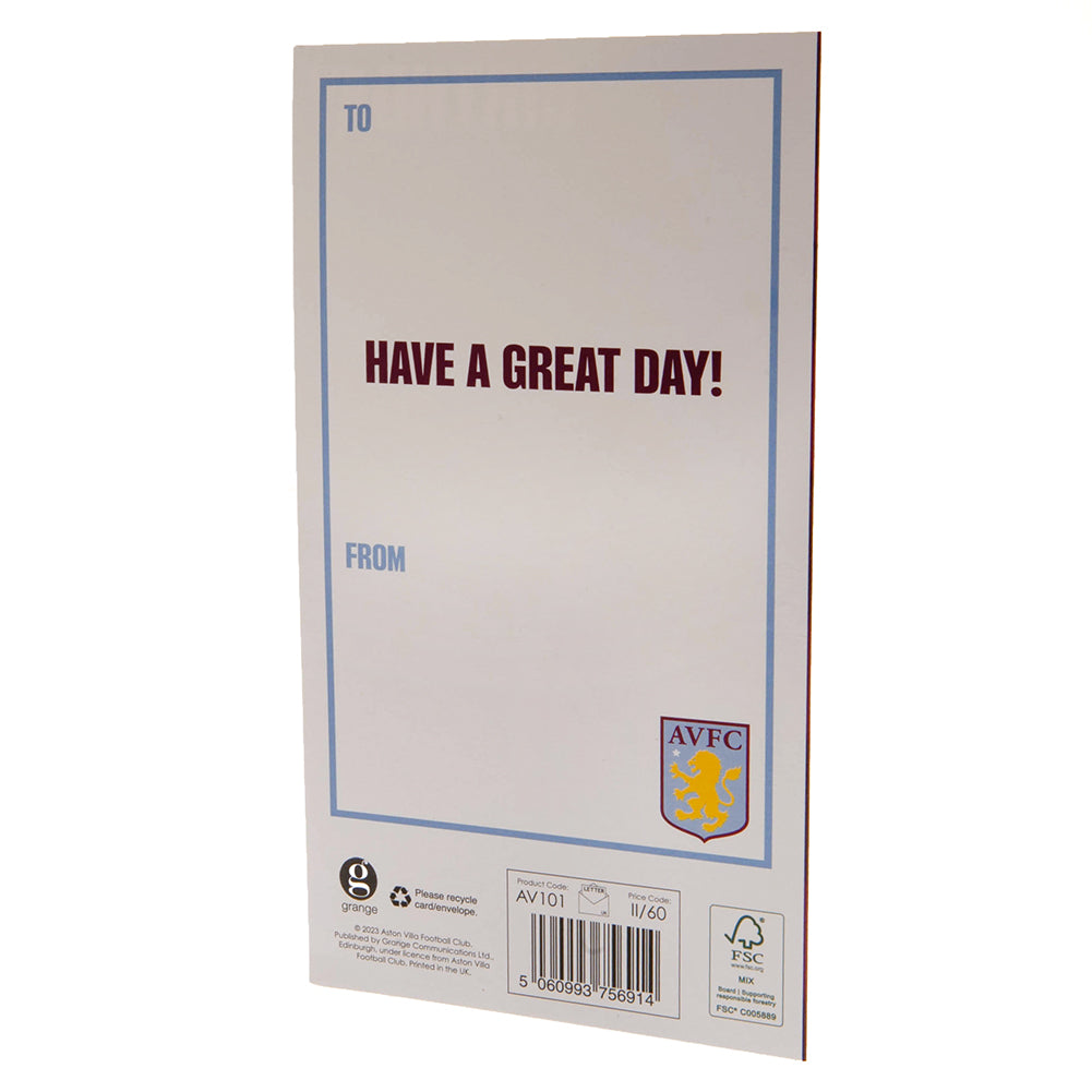 Official Aston Villa FC Crest Birthday Card