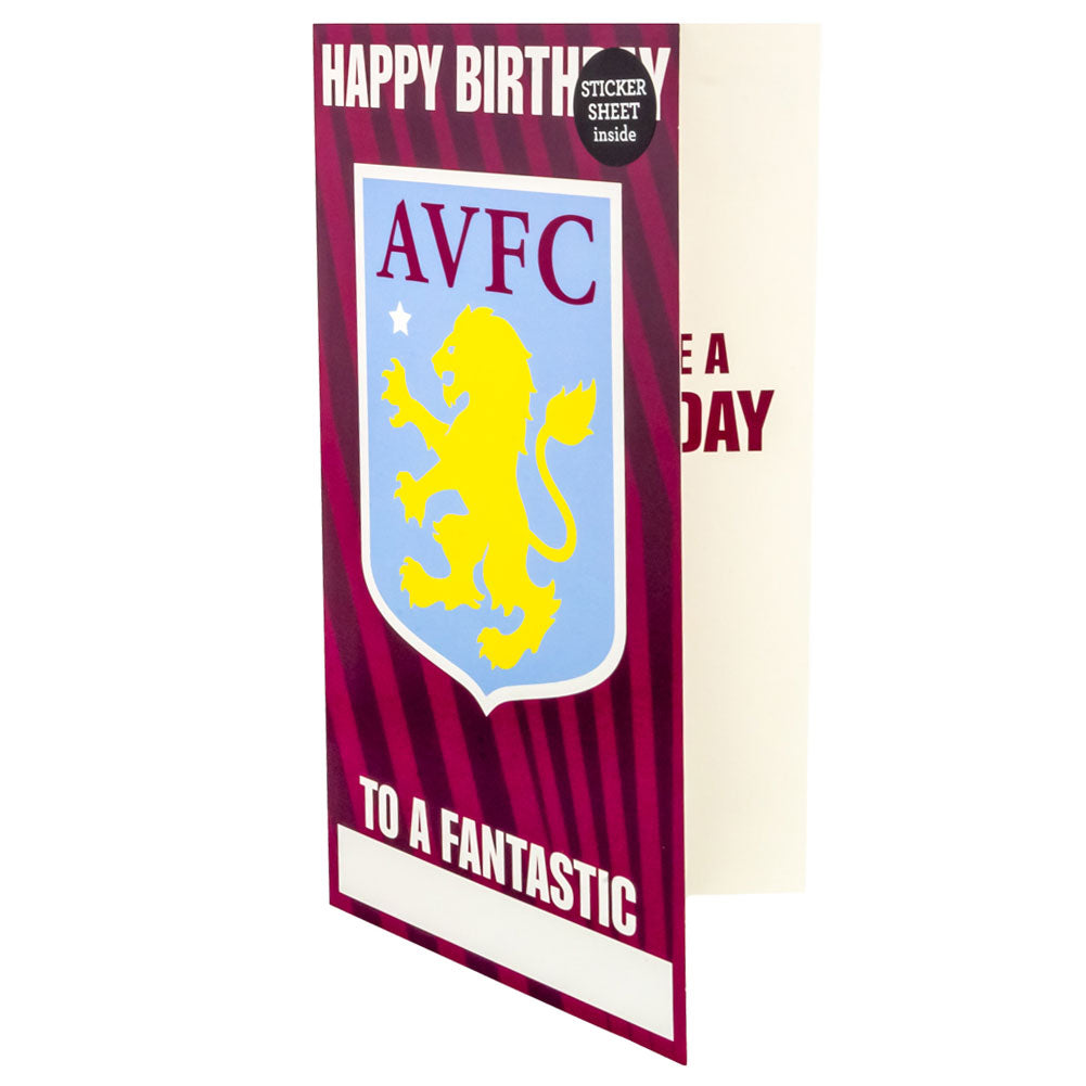 Official Aston Villa FC Personalised Birthday Card