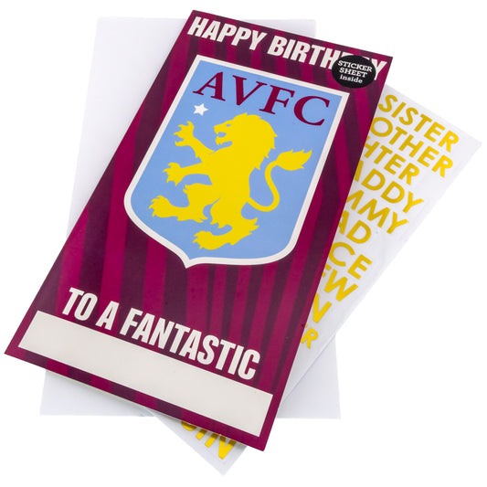 Official Aston Villa FC Personalised Birthday Card