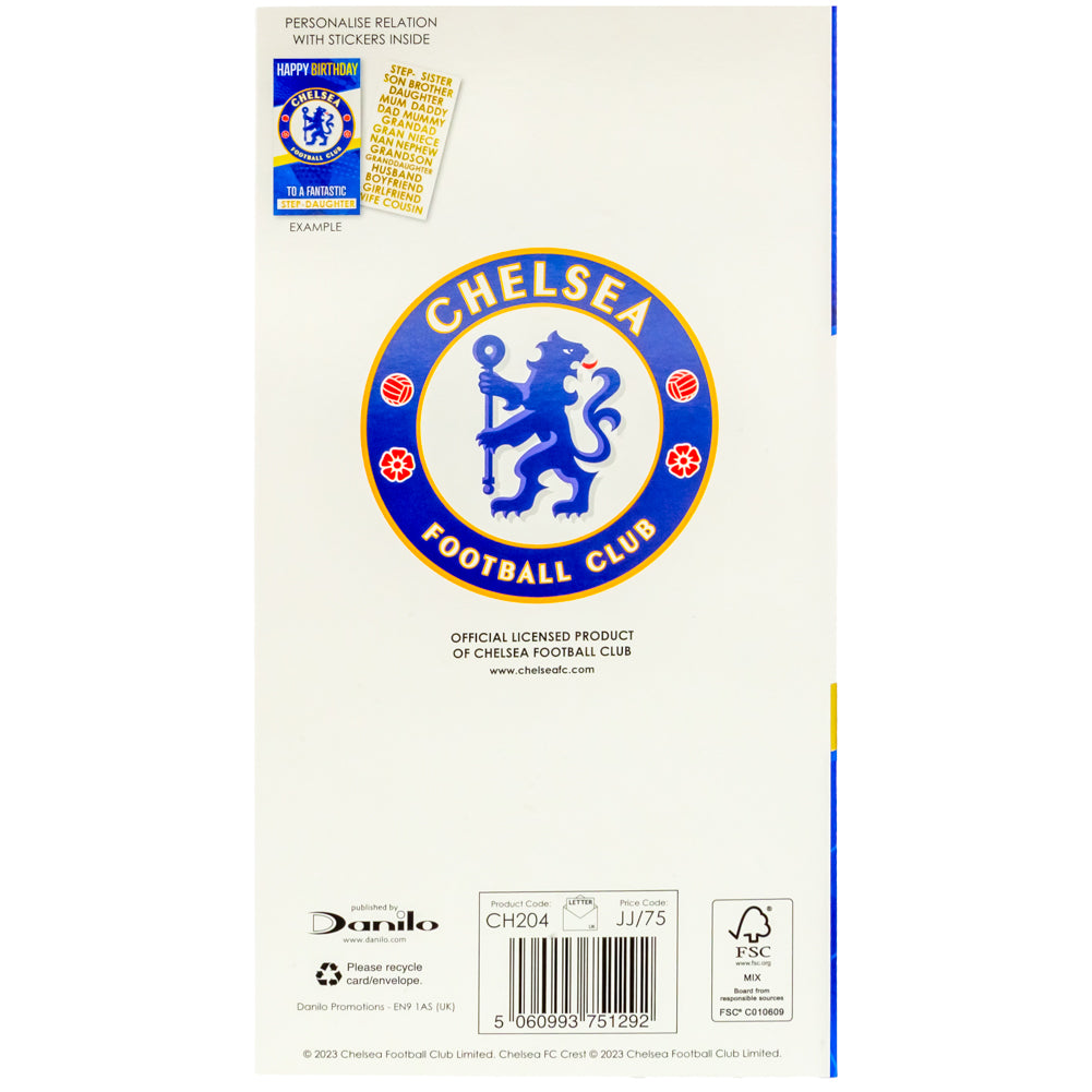 Official Chelsea FC Personalised Birthday Card