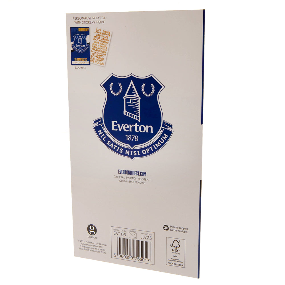 Official Everton FC Personalised Birthday Card