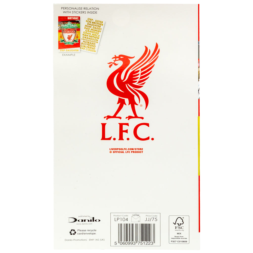 Official Liverpool FC Personalised Birthday Card