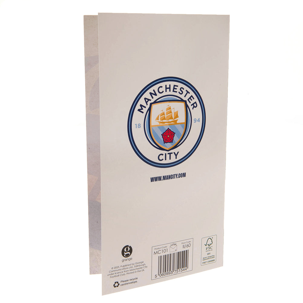 Official Manchester City FC Retro Shirt Birthday Card