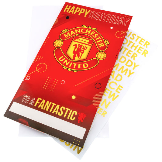 Official Manchester United FC Personalised Birthday Card