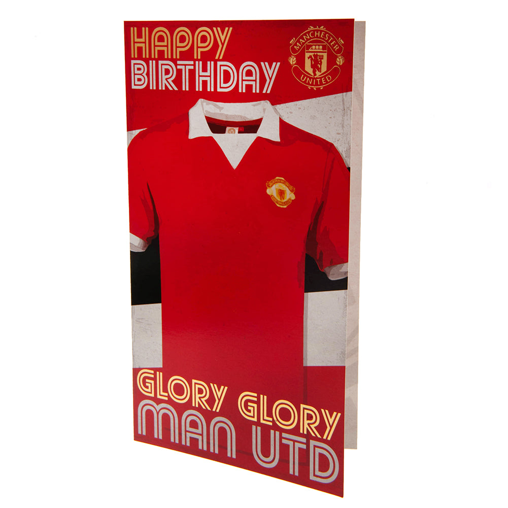 Official Manchester United FC Retro Shirt Birthday Card