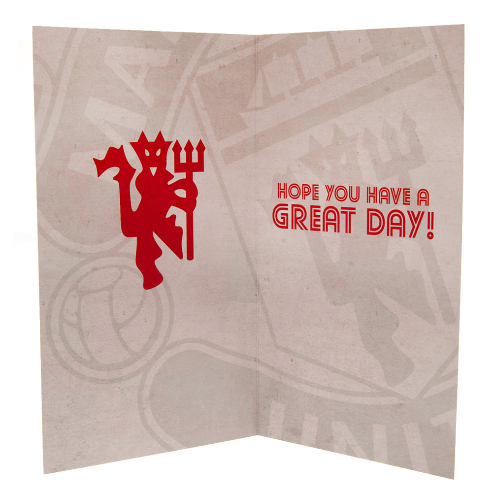 Official Manchester United FC Retro Shirt Birthday Card