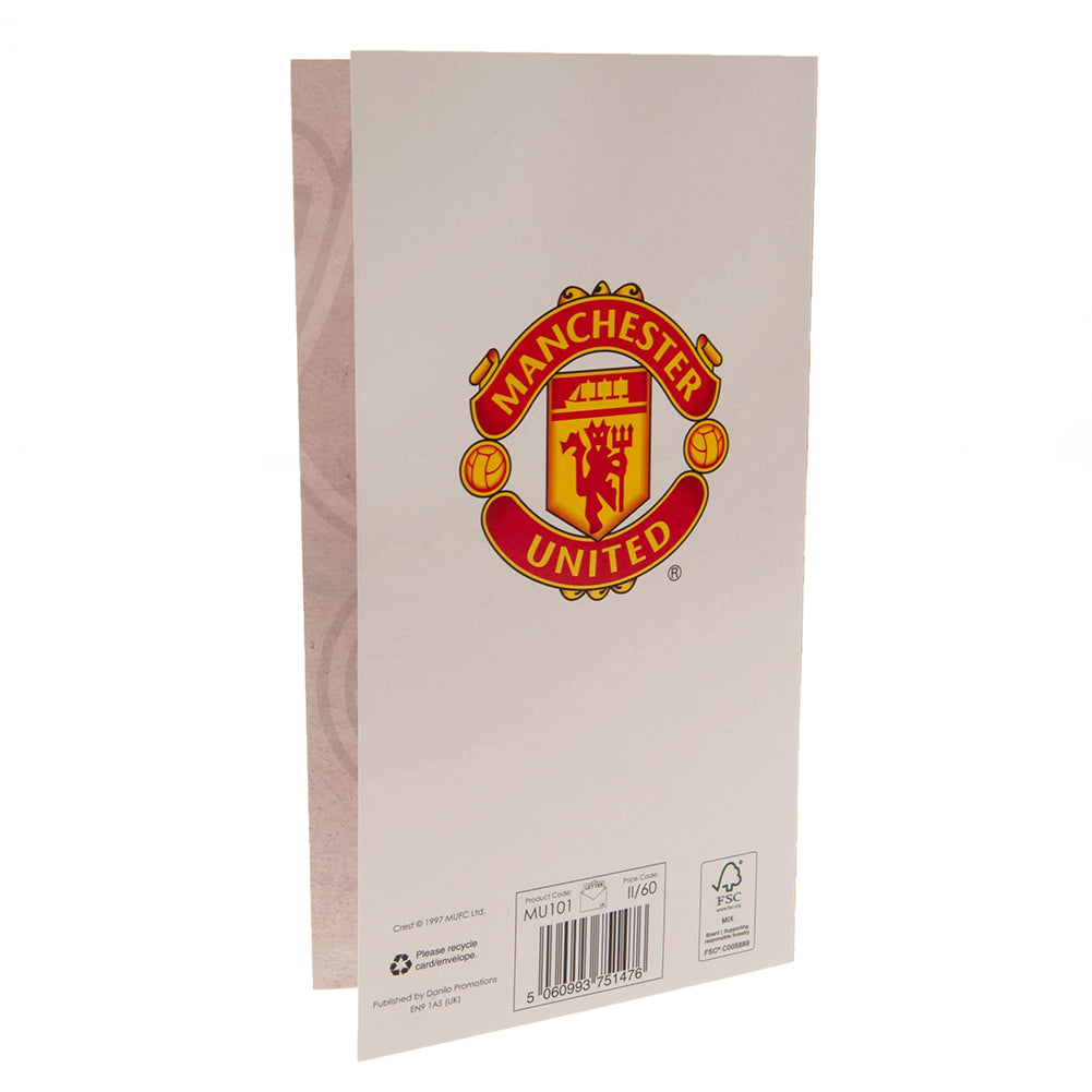 Official Manchester United FC Retro Shirt Birthday Card