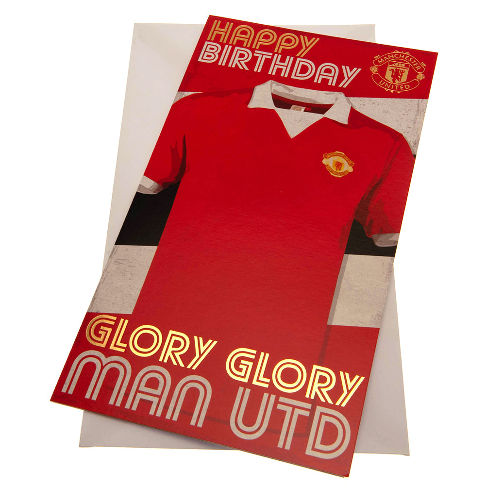 Official Manchester United FC Retro Shirt Birthday Card