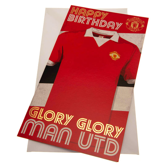 Official Manchester United FC Retro Shirt Birthday Card