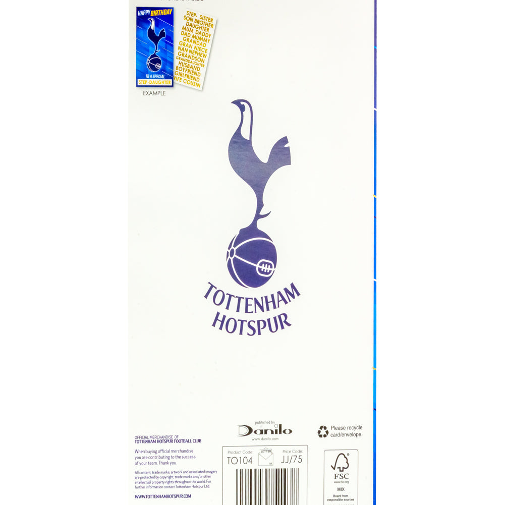 Official Tottenham Hotspur FC Personalised Birthday Card