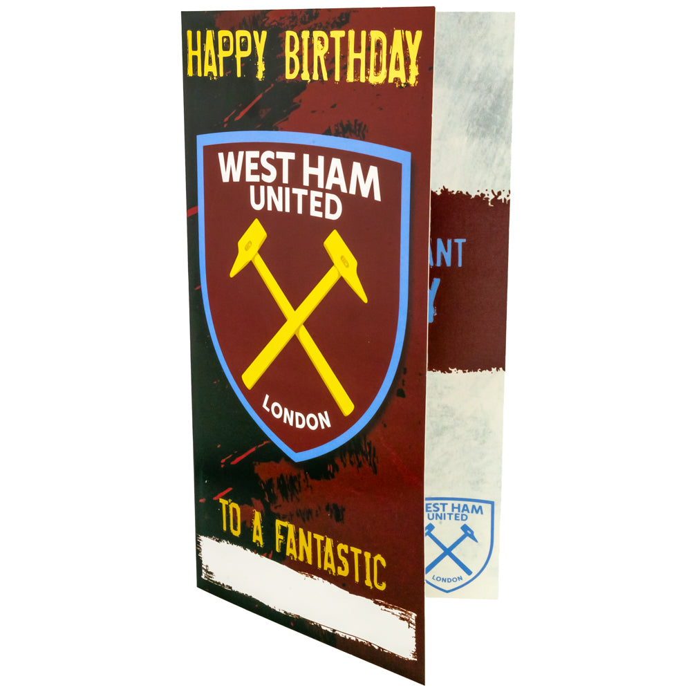 Official West Ham United FC Personalised Birthday Card