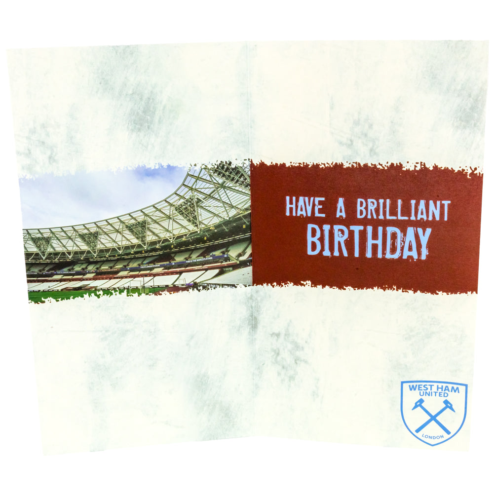 Official West Ham United FC Personalised Birthday Card