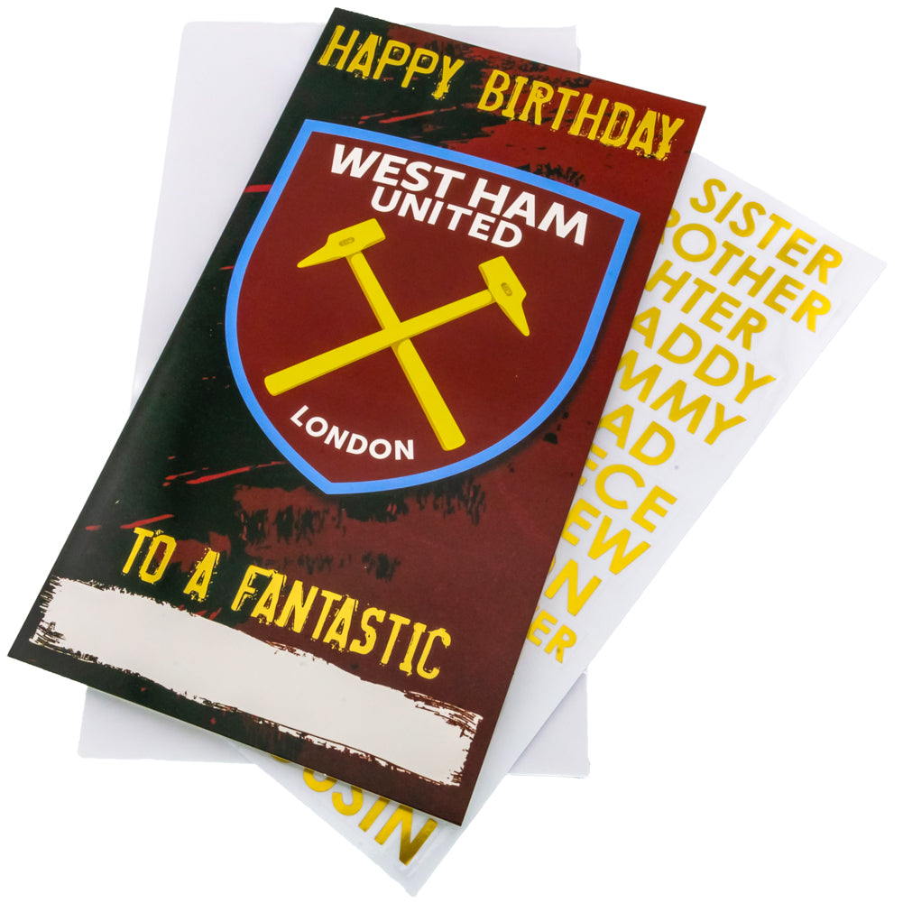 Official West Ham United FC Personalised Birthday Card