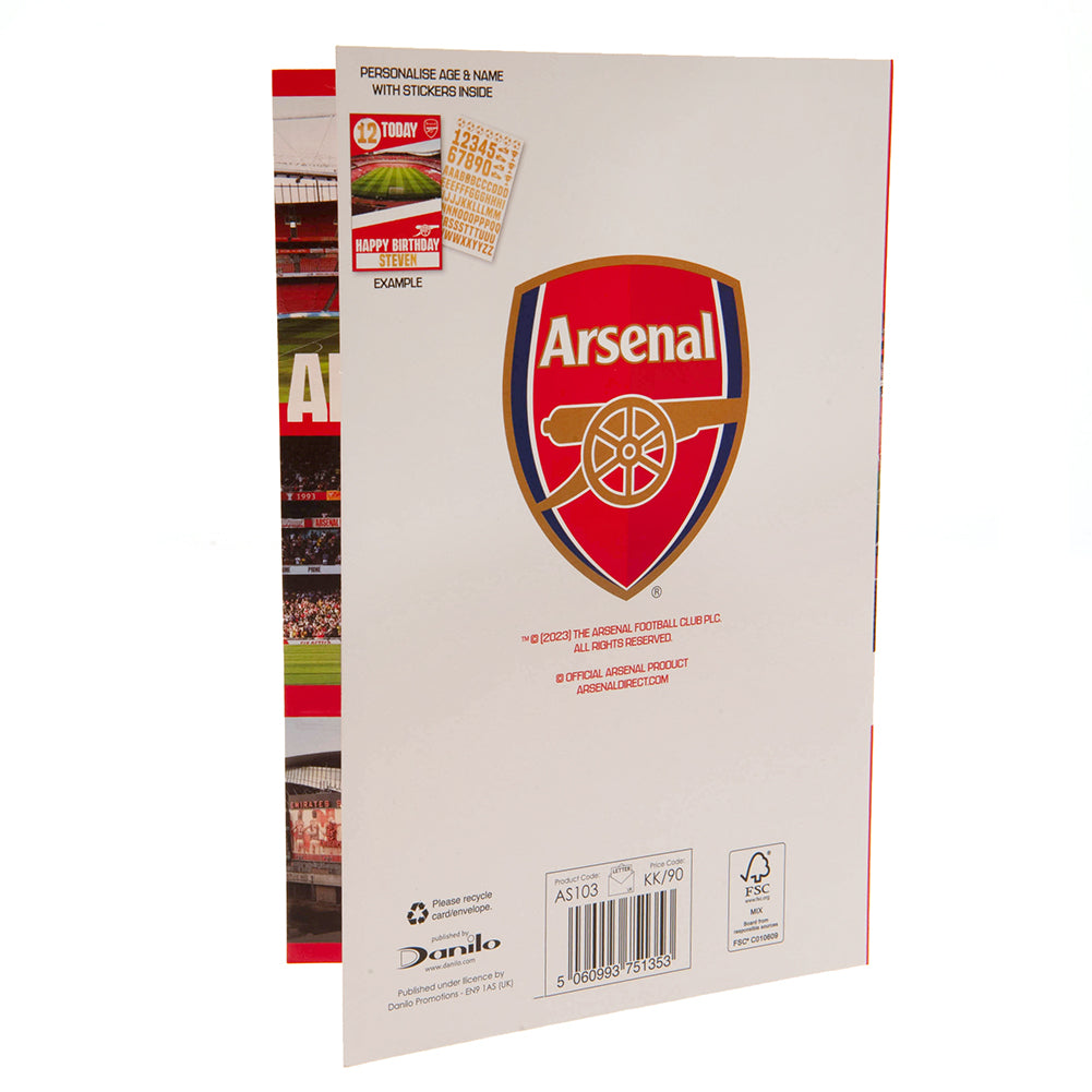 Official Arsenal FC Birthday Card With Stickers