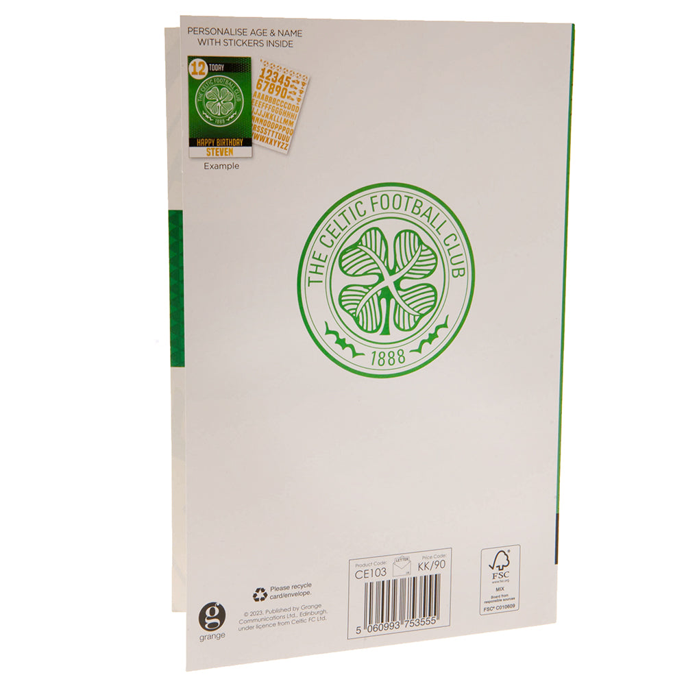 Official Celtic FC Birthday Card With Stickers