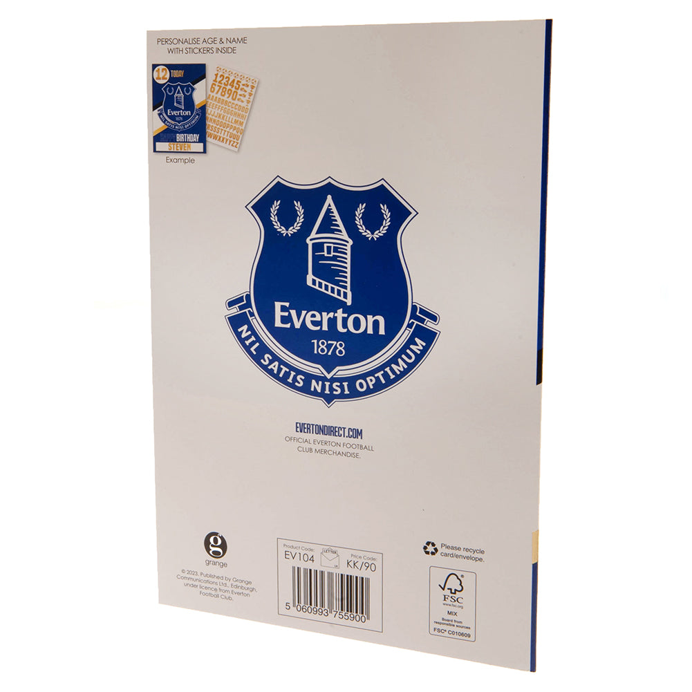 Official Everton FC Birthday Card With Stickers