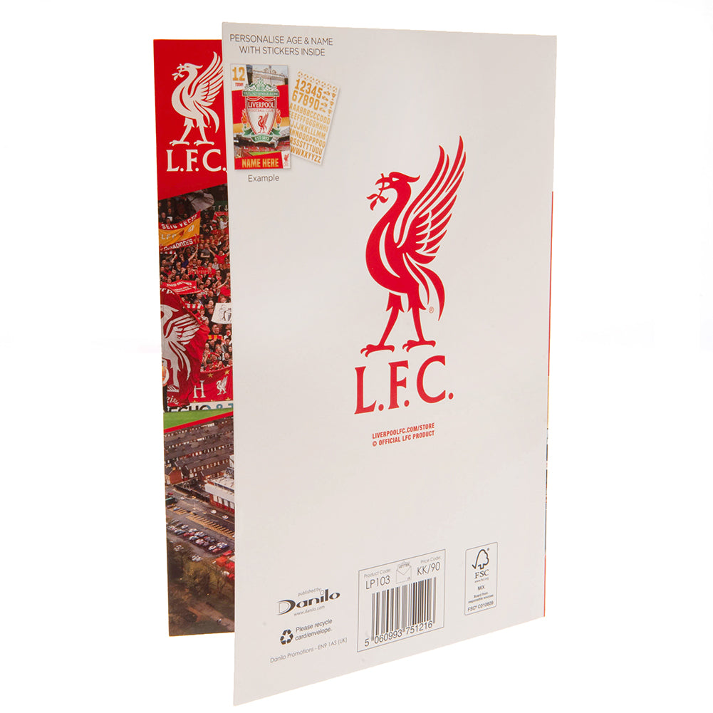 Official Liverpool FC Birthday Card With Stickers