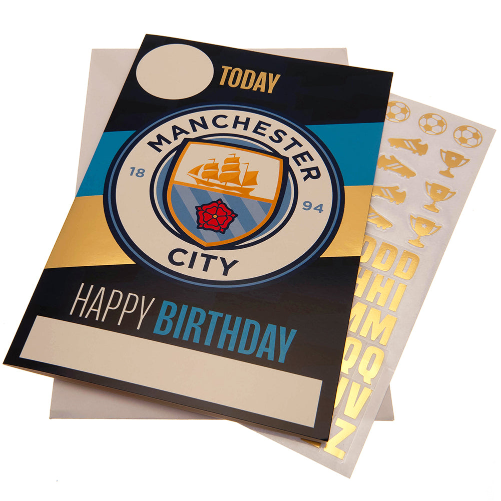 Official Manchester City FC Birthday Card With Stickers