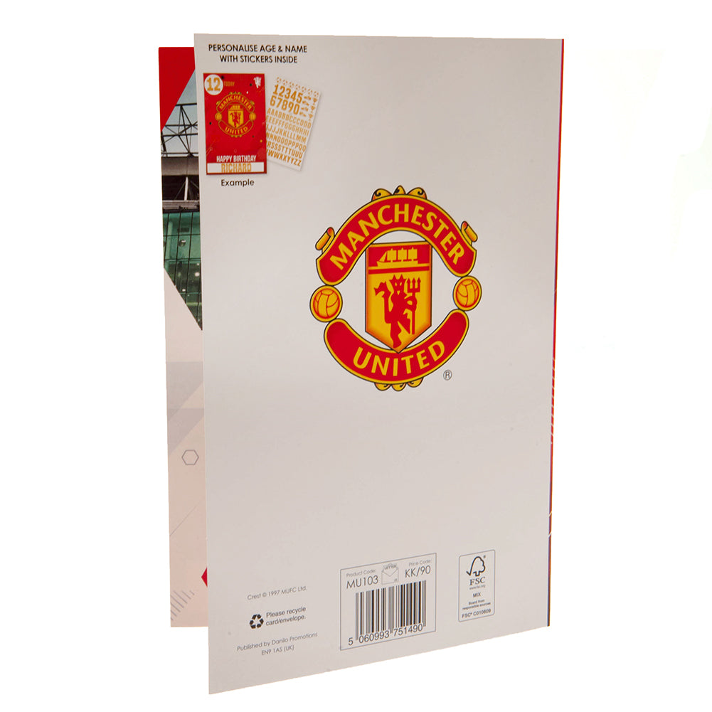 Official Manchester United FC Birthday Card With Stickers