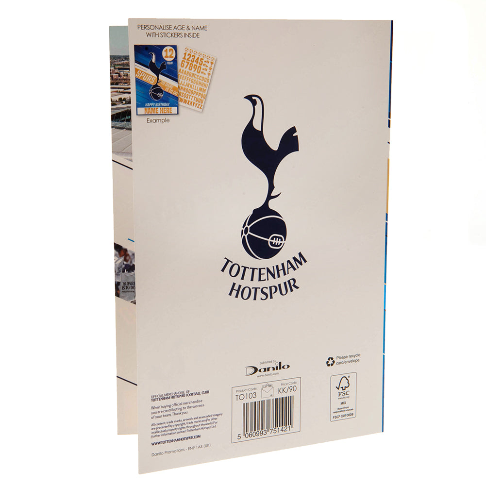 Official Tottenham Hotspur FC Birthday Card With Stickers