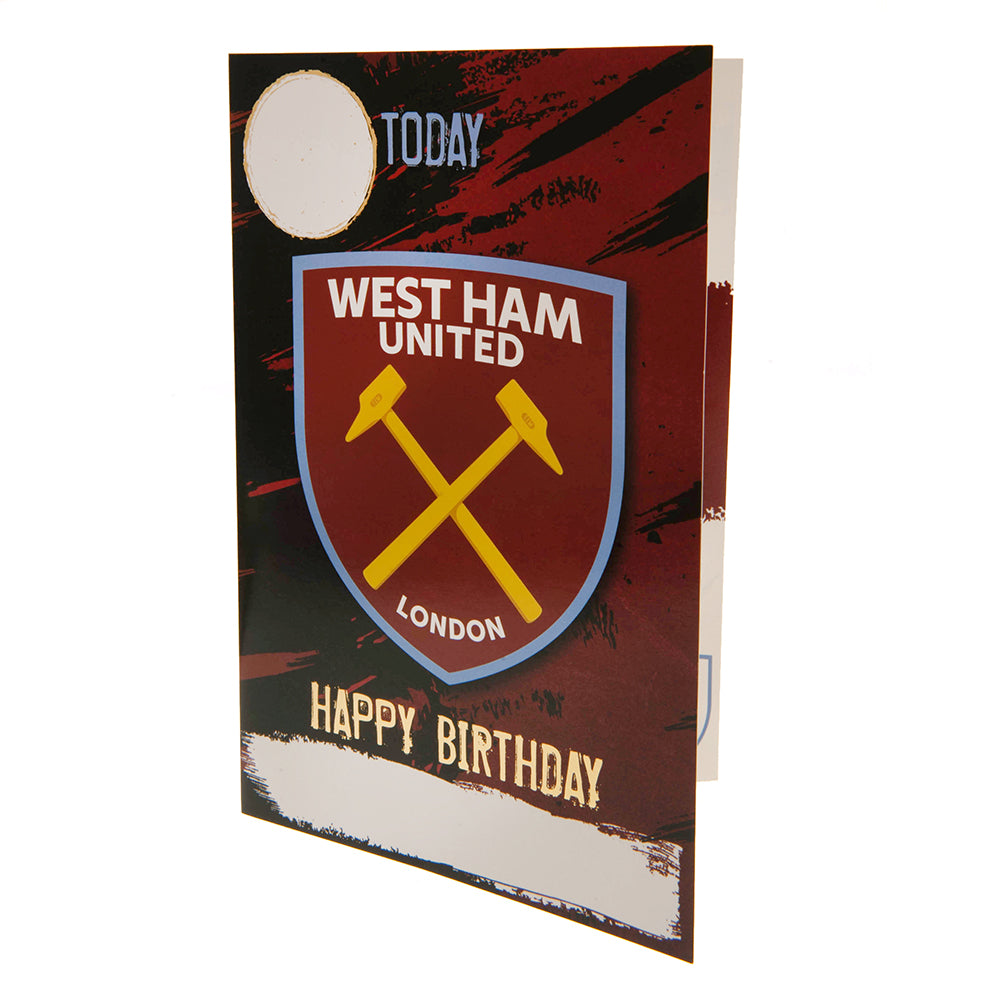 Official West Ham United FC Birthday Card With Stickers