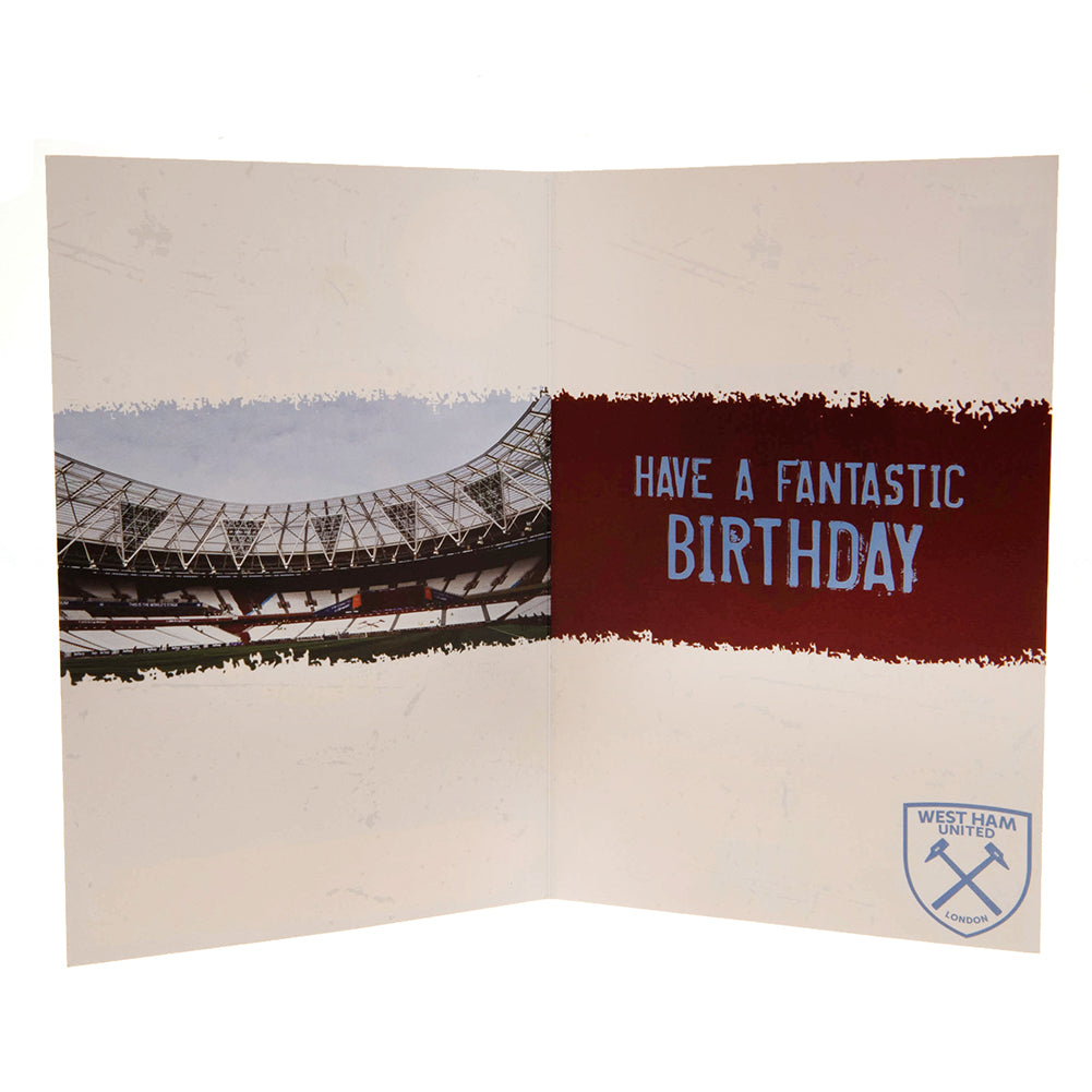 Official West Ham United FC Birthday Card With Stickers