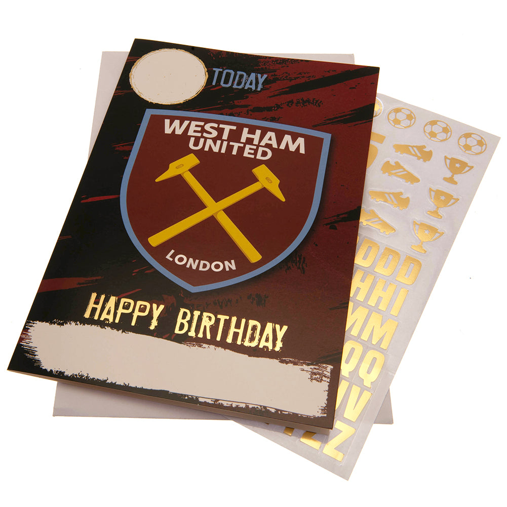 Official West Ham United FC Birthday Card With Stickers