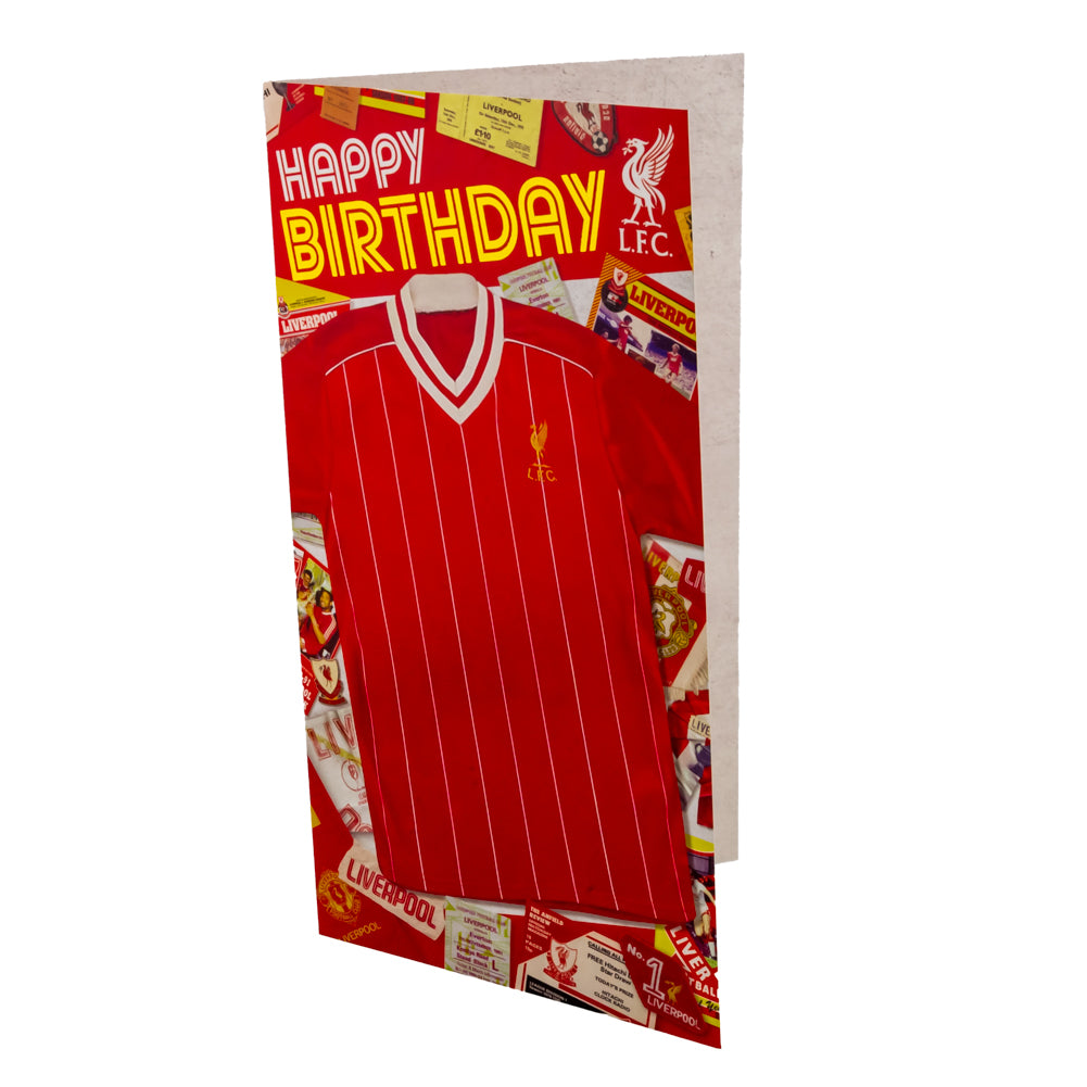 Official Liverpool FC Retro Shirt Birthday Card